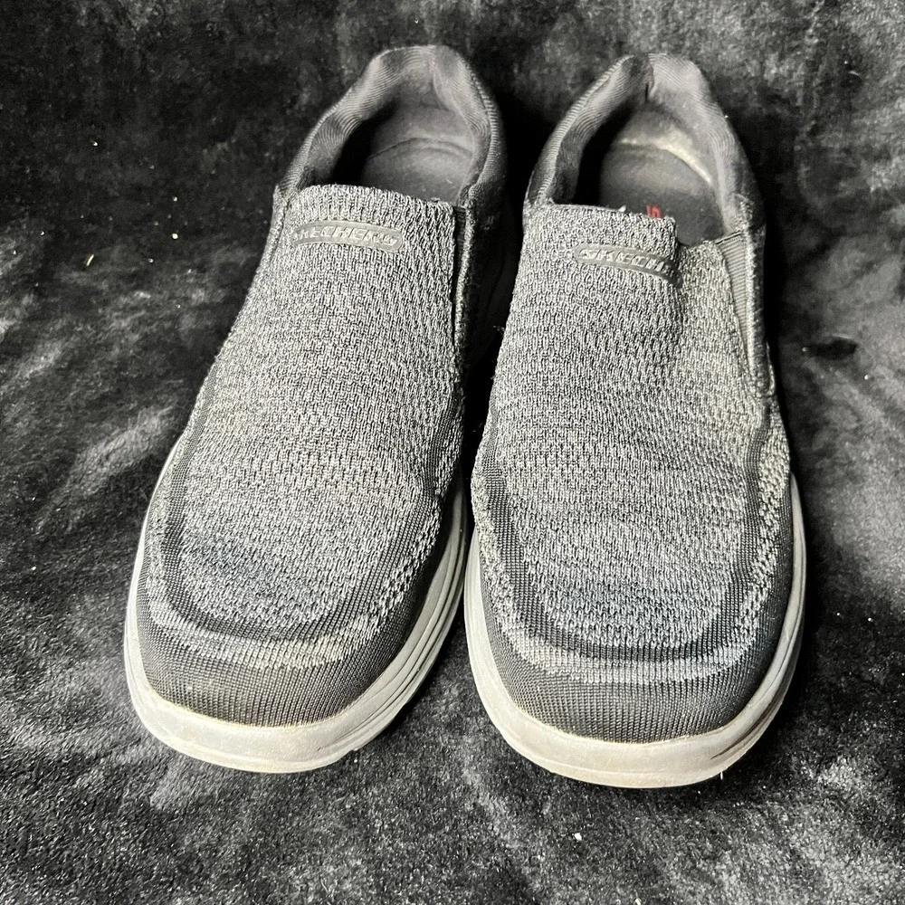 Skechers Arch Fit Motley 204495 Mens US 11.5 Casual Shoes Black Slip On Sneakers